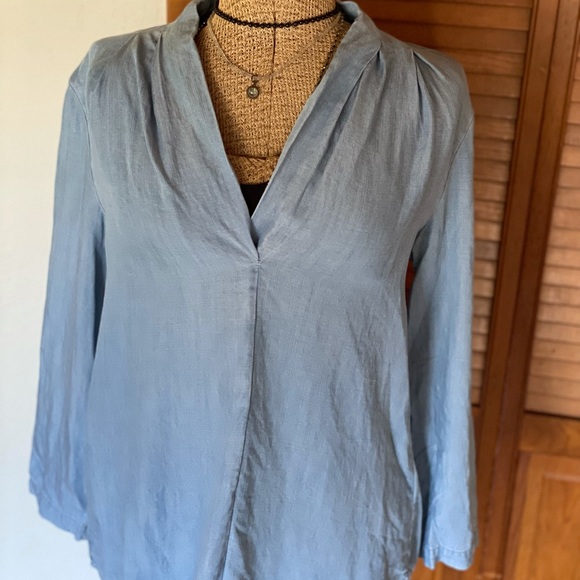 Mossimo | Chambray Denim Popover Blouse | S - Picture 3 of 16